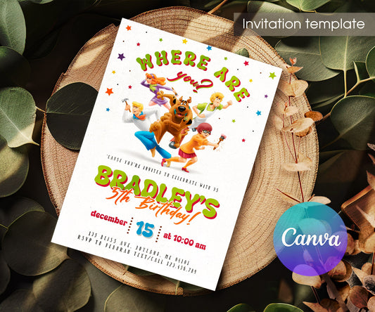 Scooby-Doo customizable invitation template | Share or Print | TU452