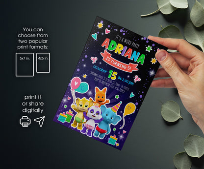 Word Party customizable invitation template | Share or Print | RV557