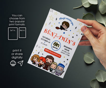 Harry Potter customizable invitation template | Share or Print | JC308