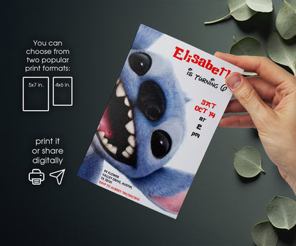 Lilo & Stitch Aloha customizable invitation template | Share or Print | HP819