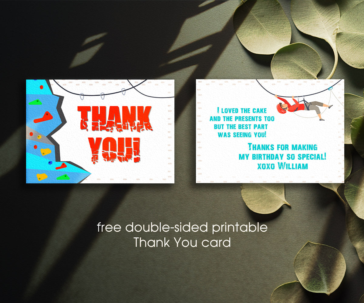 Rock Climbing customizable invitation template | Share or Print | PL252