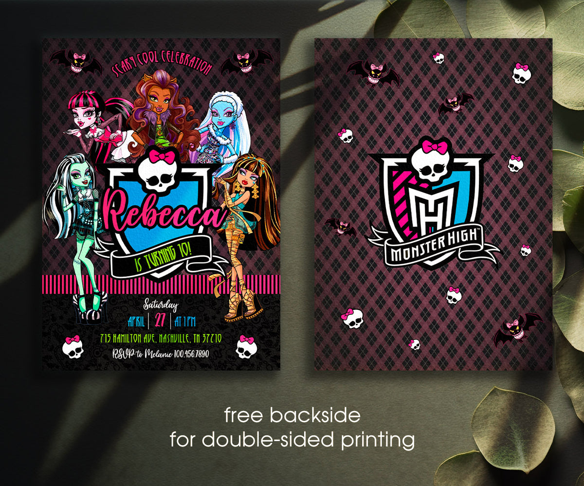 Monster High customizable invitation template | Share or Print | girl | CK080