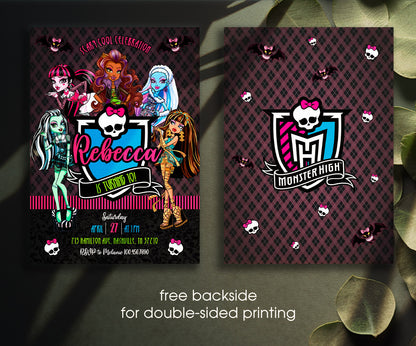 Monster High customizable invitation template | Share or Print | girl | CK080