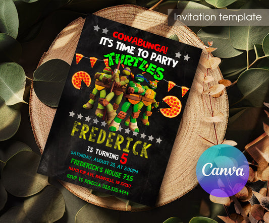 Teenage Mutant Ninja Turtles customizable invitation template | Share or Print | boy | NT817