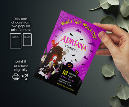 The Nightmare Before Christmas Halloween customizable invitation template | Share or Print | WV600