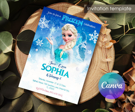 Frozen Elsa customizable invitation template | Share or Print | girl | DS899