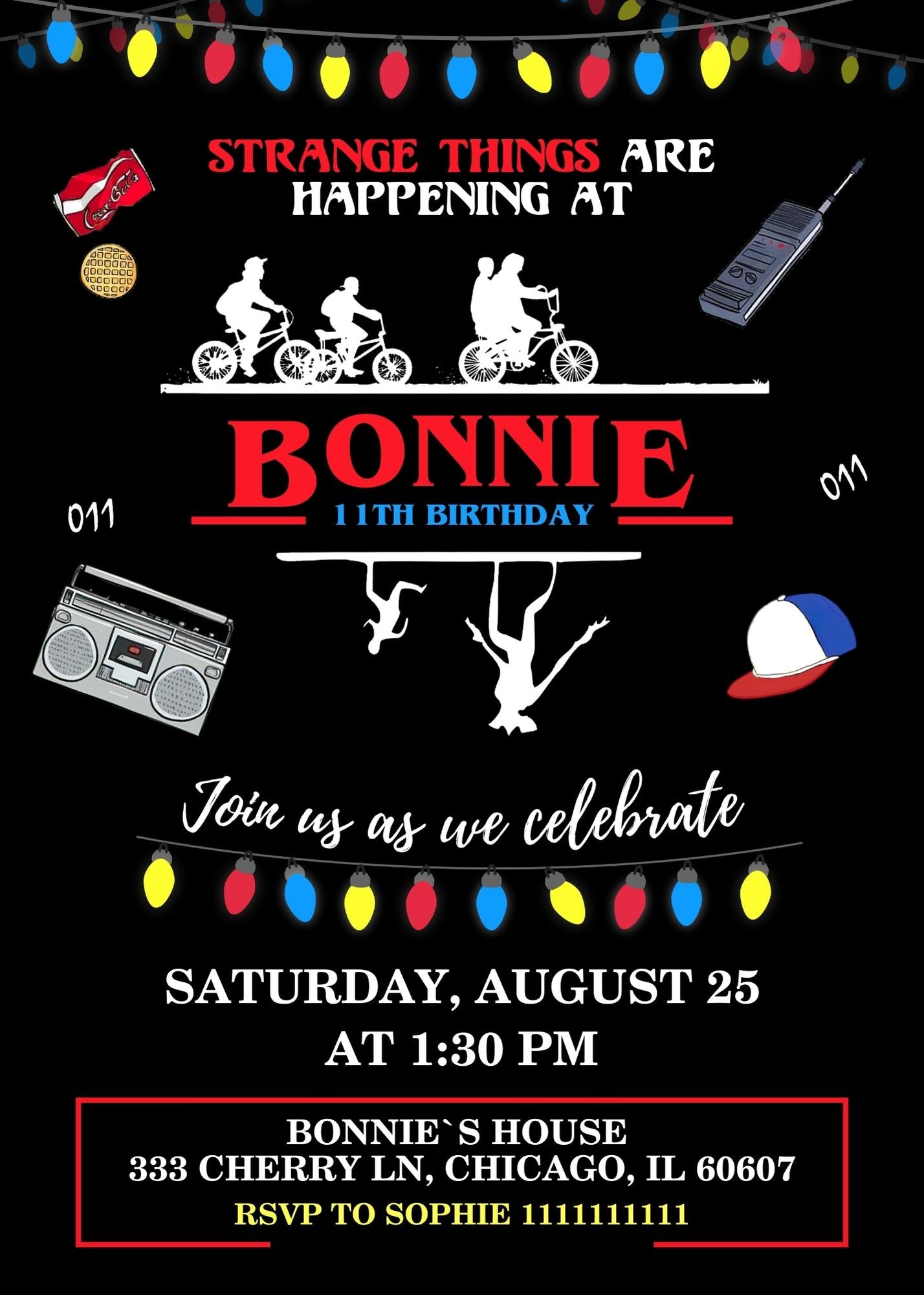 Stranger Things customizable invitation template | Share or Print | JQ831