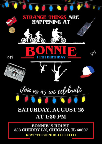 Stranger Things customizable invitation template | Share or Print | JQ831