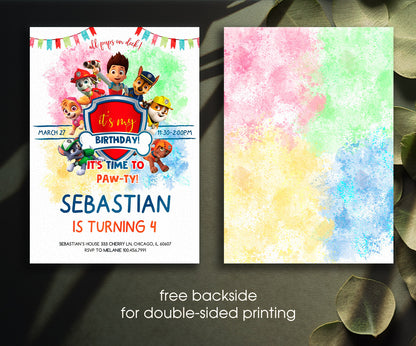 PAW Patrol customizable invitation template | Share or Print | SN563