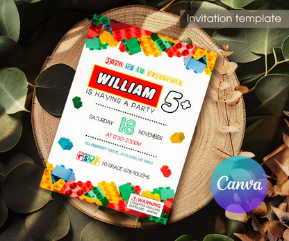 Lego customizable invitation template | Share or Print | NO947