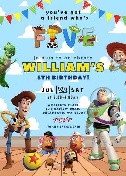 Toy Story Woody customizable invitation template | Share or Print | IQ091