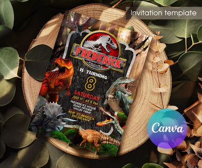 Jurassic Park Dinosaur customizable invitation template | Share or Print | HO419