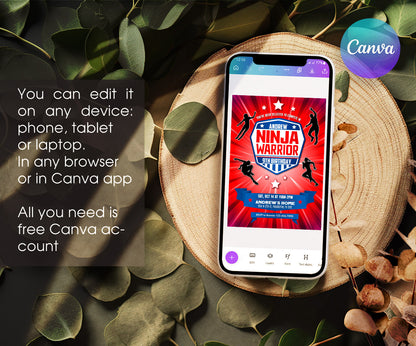 American Ninja Warrior customizable invitation template | Share or Print | ST229