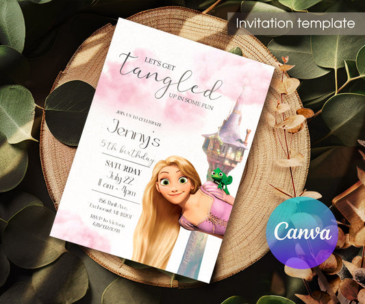Rapunzel Princess Tangled customizable invitation template | Share or Print | girl | OB569