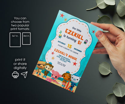 Octonauts customizable invitation template | Share or Print | HY489