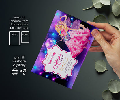 Barbie Pink customizable invitation template | Share or Print | girl | CT119
