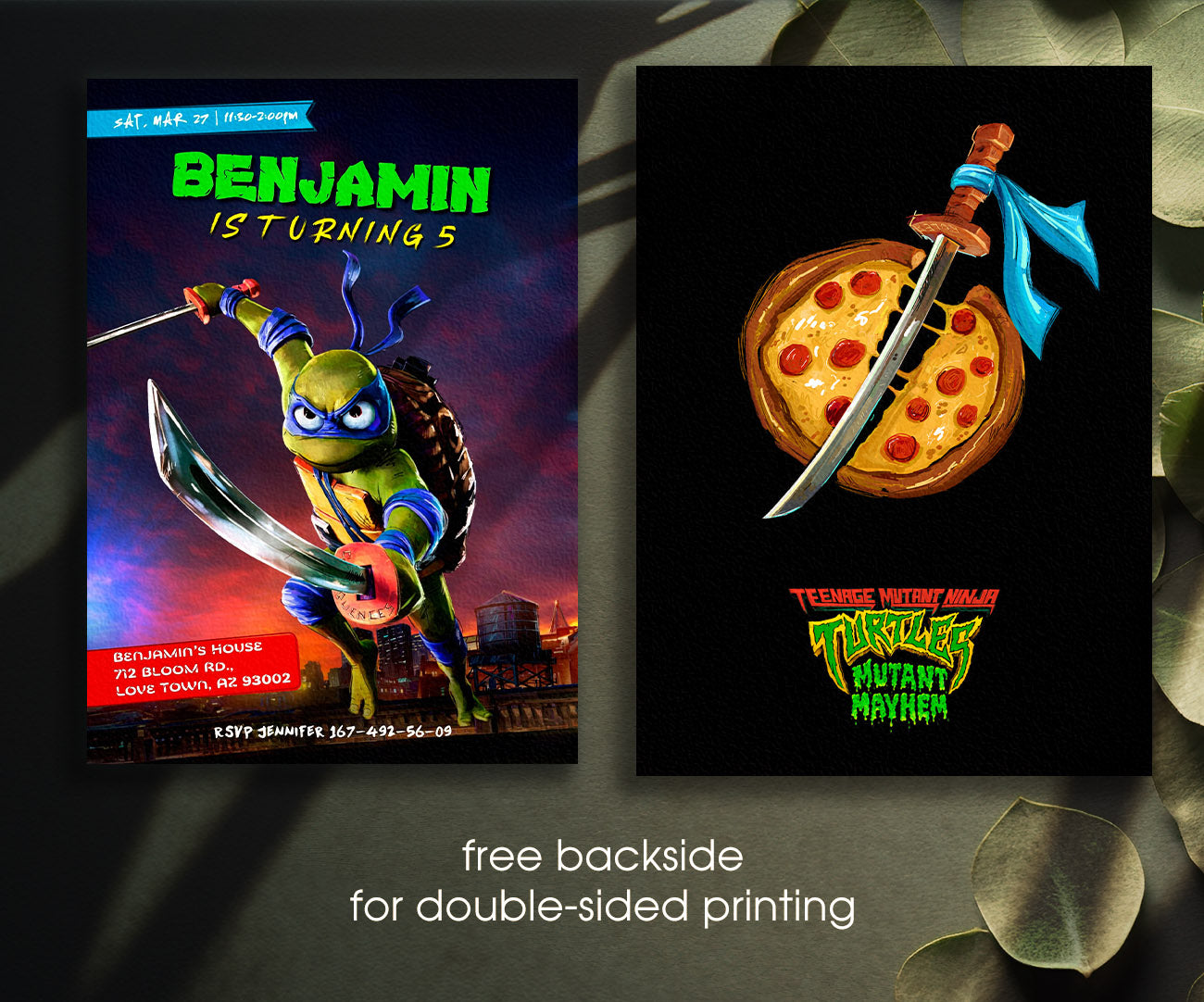 Teenage Mutant Ninja Turtles Mutant Mayhem customizable invitation template | Share or Print | boy | QH949