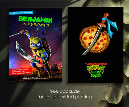Teenage Mutant Ninja Turtles Mutant Mayhem customizable invitation template | Share or Print | boy | QH949