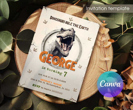 Jurassic World Dinosaur customizable invitation template | Share or Print | ZM988
