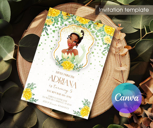 Tiana Frog Princess customizable invitation template | Share or Print | girl | KV463