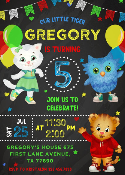 Daniel Tiger's Neighborhood customizable invitation template | Share or Print | RU576