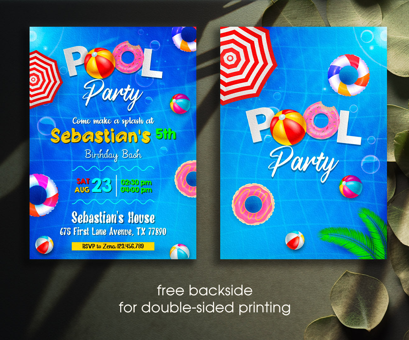 Pool Party customizable invitation template | Share or Print | boy | MO050