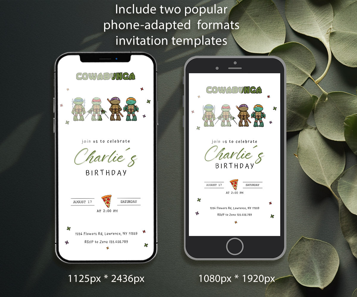 Teenage Mutant Ninja Turtles customizable invitation template | Share or Print | boy | UC269