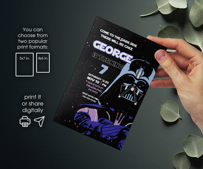 Star Wars Darth Vader customizable invitation template | Share or Print | boy | AS437