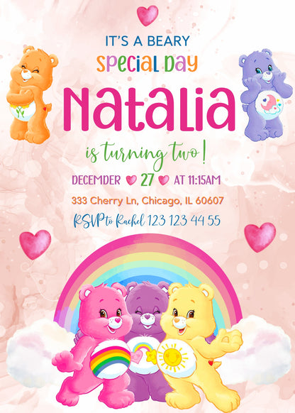 Care Bears customizable invitation template | Share or Print | UI546