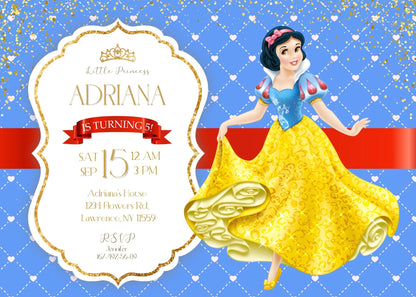 Snow White Princess customizable invitation template | Share or Print | girl | TP708