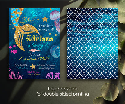 The Little Mermaid Ariel customizable invitation template | Share or Print | girl | RB234