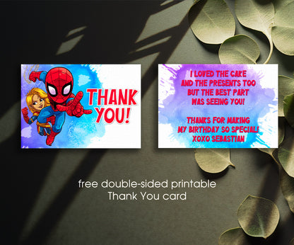 Avengers Marvel Superhero customizable invitation template | Share or Print | boy | WG375