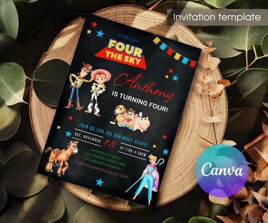Toy Story Woody customizable invitation template | Share or Print | VN519