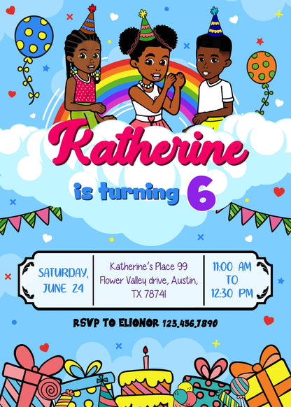 Gracie's Corner Music customizable invitation template | Share or Print | girl | AJ420