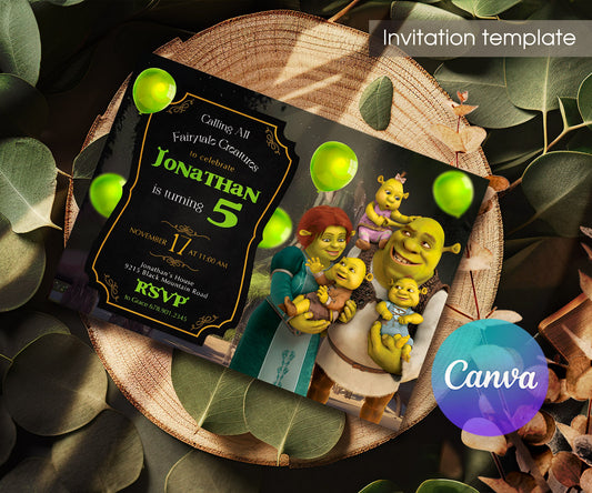 Shrek customizable invitation template | Share or Print | DU811