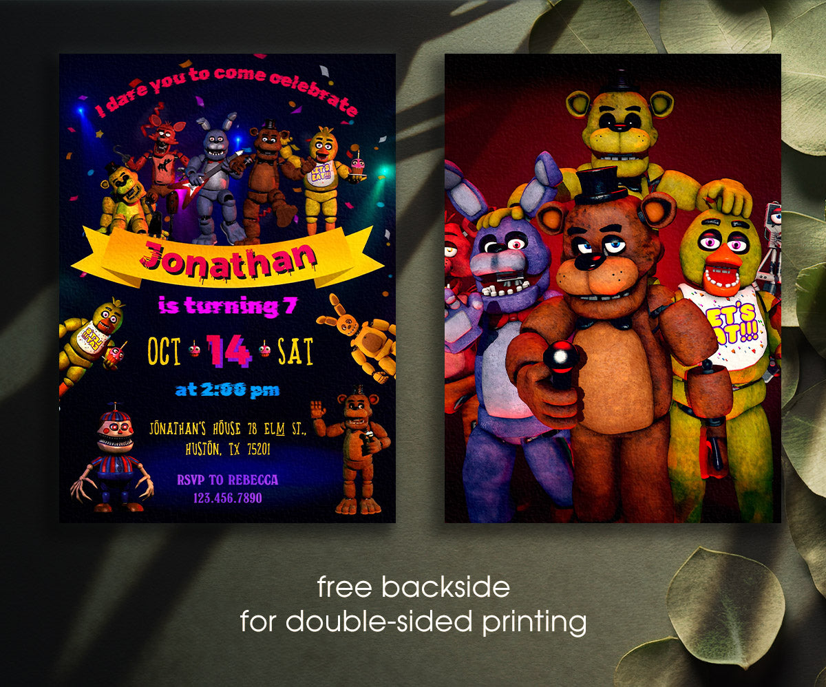 Five Nights at Freddy's customizable invitation template | Share or Print | UD236