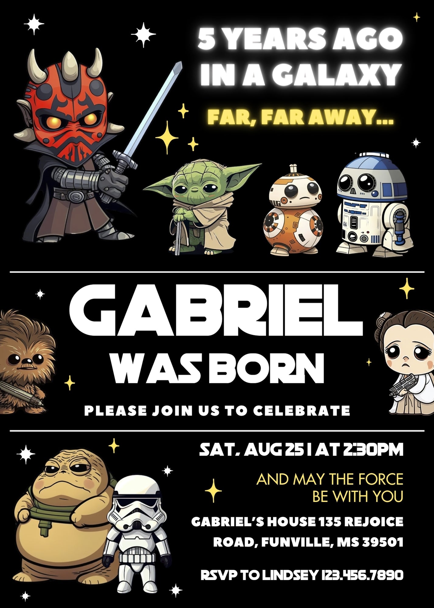 Star Wars Darth Vader customizable invitation template | Share or Print | boy | ZZ435