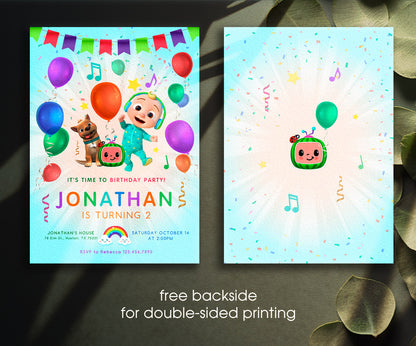 Cocomelon customizable invitation template | Share or Print | WG971
