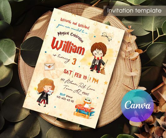 Harry Potter customizable invitation template | Share or Print | QU041