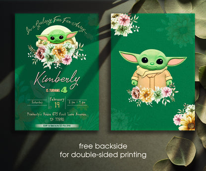Baby Yoda Grogu Star Wars Mandalorian customizable invitation template | Share or Print | boy | WM567