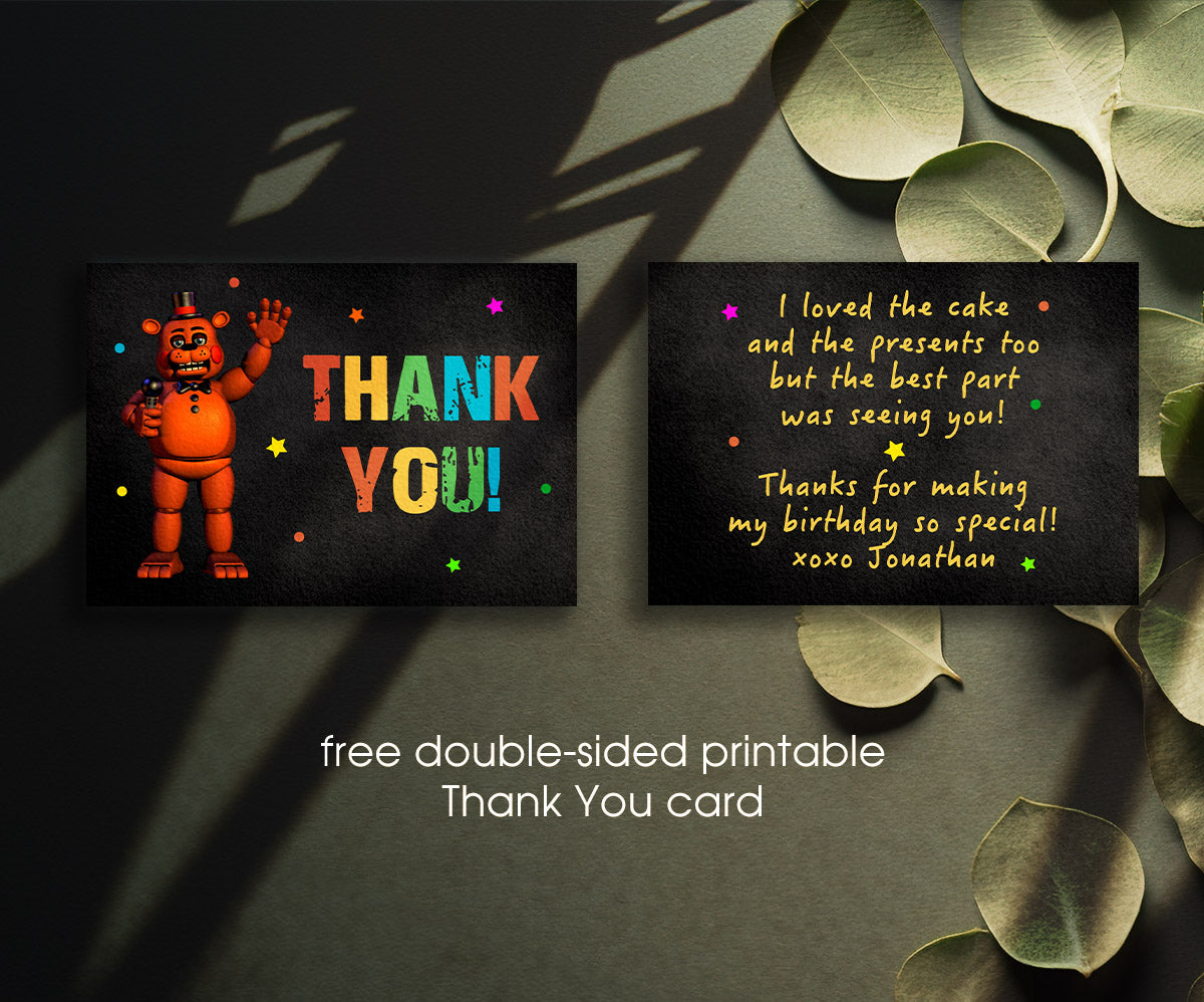 Five Nights at Freddy's customizable invitation template | Share or Print | JP261