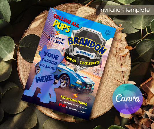 PAW Patrol customizable invitation template | Share or Print | RD172