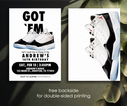 Sneaker Ball Air Jordan Nike customizable invitation template | Share or Print | GM642