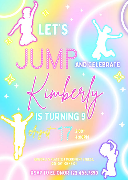 Trampoline Jump Party customizable invitation template | Share or Print | IM470