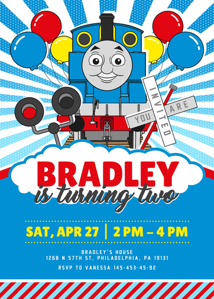 Thomas Train & Friends customizable invitation template | Share or Print | HS125