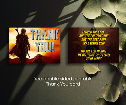 The Mandalorian Star Wars Grogu customizable invitation template | Share or Print | boy | QS795