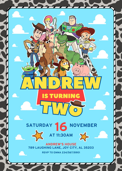 Toy Story Woody customizable invitation template | Share or Print | SU612