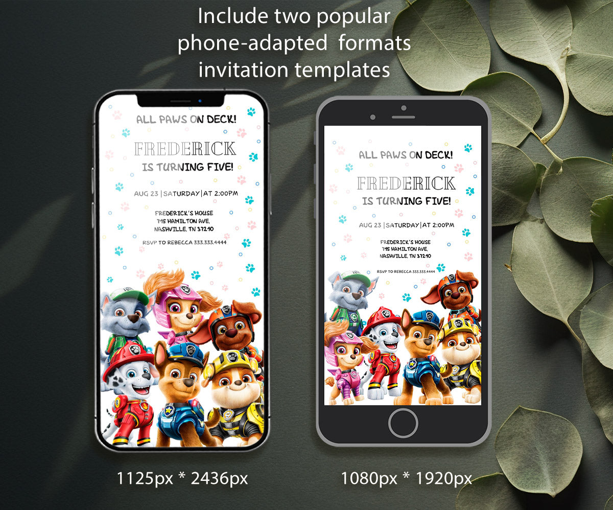 PAW Patrol customizable invitation template | Share or Print | FO203