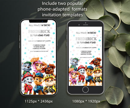 PAW Patrol customizable invitation template | Share or Print | FO203