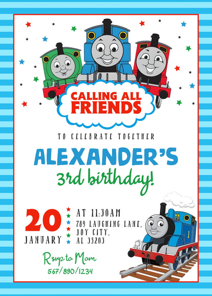 Thomas Train & Friends customizable invitation template | Share or Print | XG695